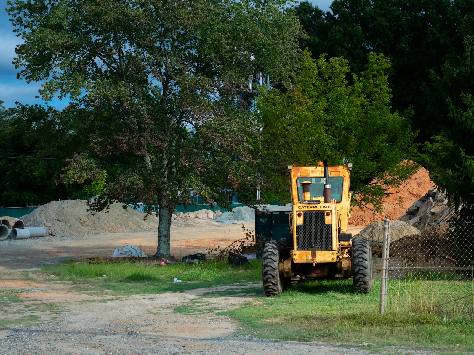 a tractor in a field